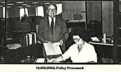 Commemorative celebration of 10-millionth policy issued in 1983
